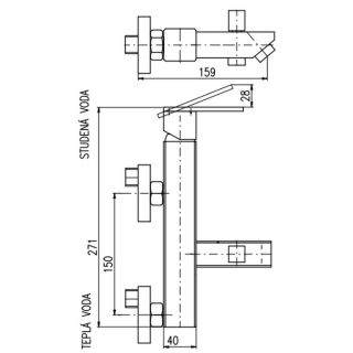 Смеситель для ванны Rav Slezak Loira LR554.5 хром